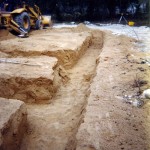 Digging trenches for aerobic septic system
