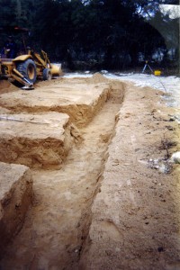 Septic system drainfield trenches