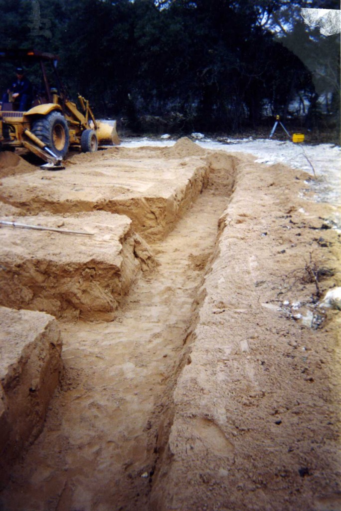 Septic system trenches