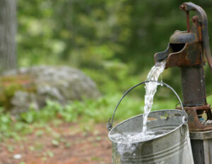 clean water from pump to pail